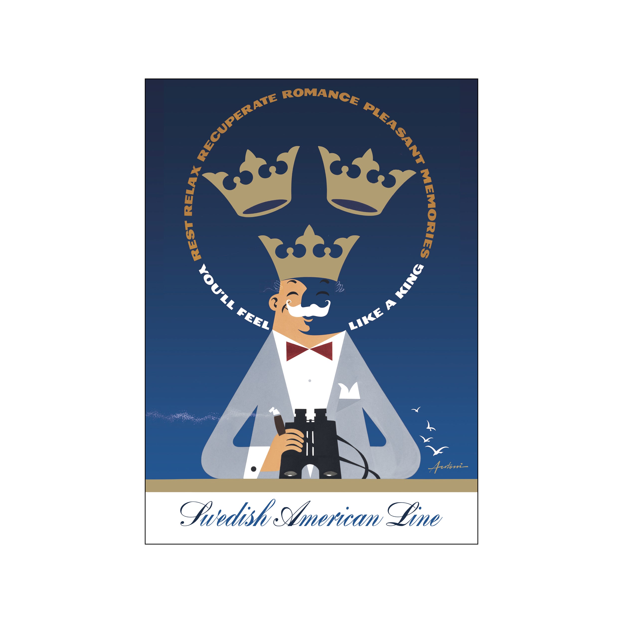 Swedish American Line Version 2 Poster & Frame Art Group