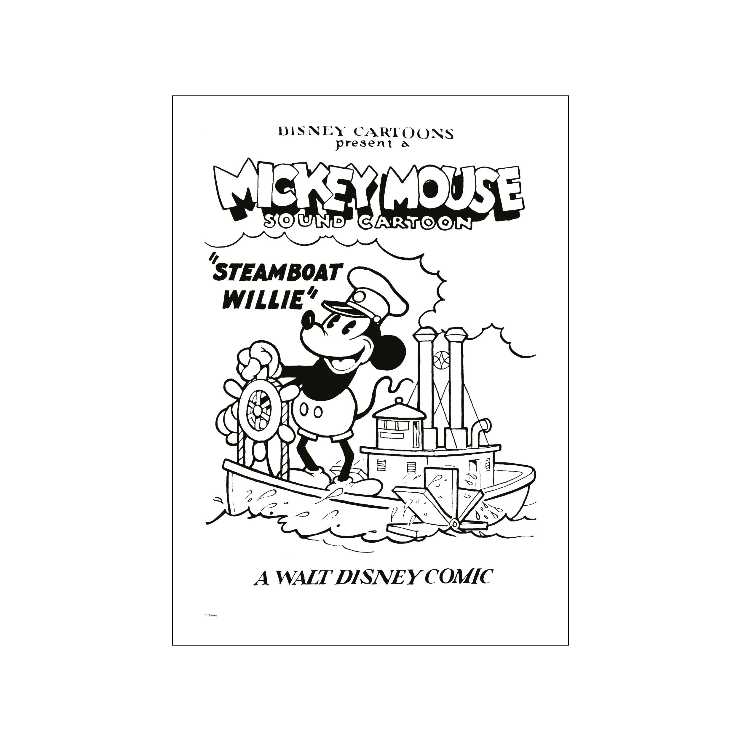 Disney - Mickey Mouse Steamboat Willie – Poster & Frame Art Group