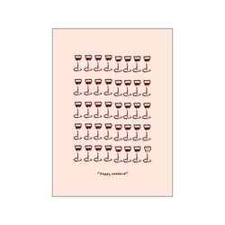 Happyweekend Nude/Bordeaux — Art print by Life of van Dijk from Poster & Frame