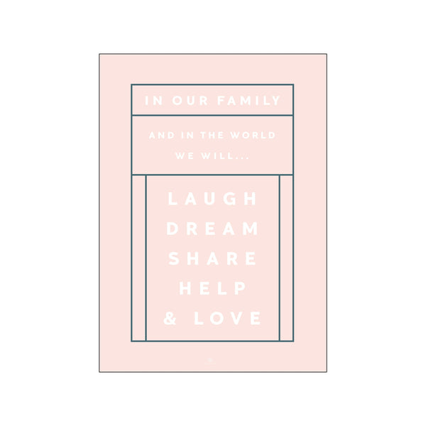 Kragh In Our Family - Pink — Art print by Poster Family from Poster & Frame