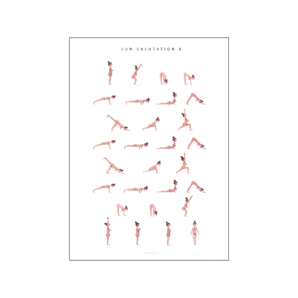 Sun Salutation B Woman Pink — Art print by Yoga Prints from Poster & Frame
