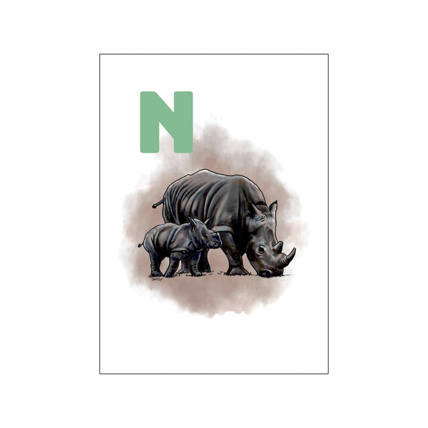 N Grey Næsehorn — Art print by Tinasting from Poster & Frame
