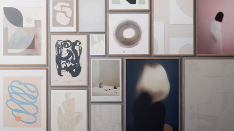 Poster art hanging on the wall