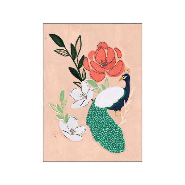 Peacock and Florals — Art print by Erum Khalili from Poster & Frame