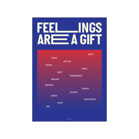 Feelings are a gift - blue — Art print by AM Copenhagen x The Bak Family from Poster & Frame