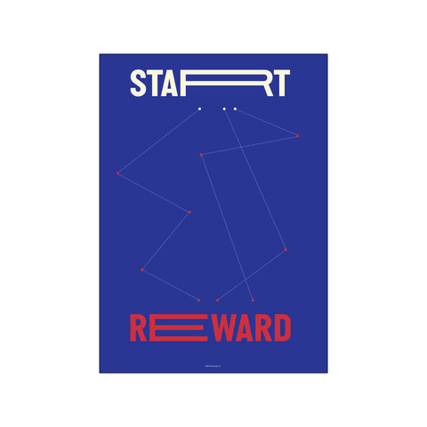 Start Reward - Blue — Art print by AM Copenhagen x The Bak Family from Poster & Frame