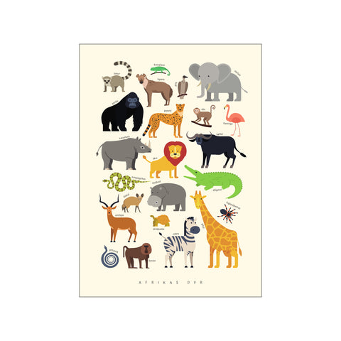Afrikas dyr – Børneplakat — Art print by Citatplakat from Poster & Frame