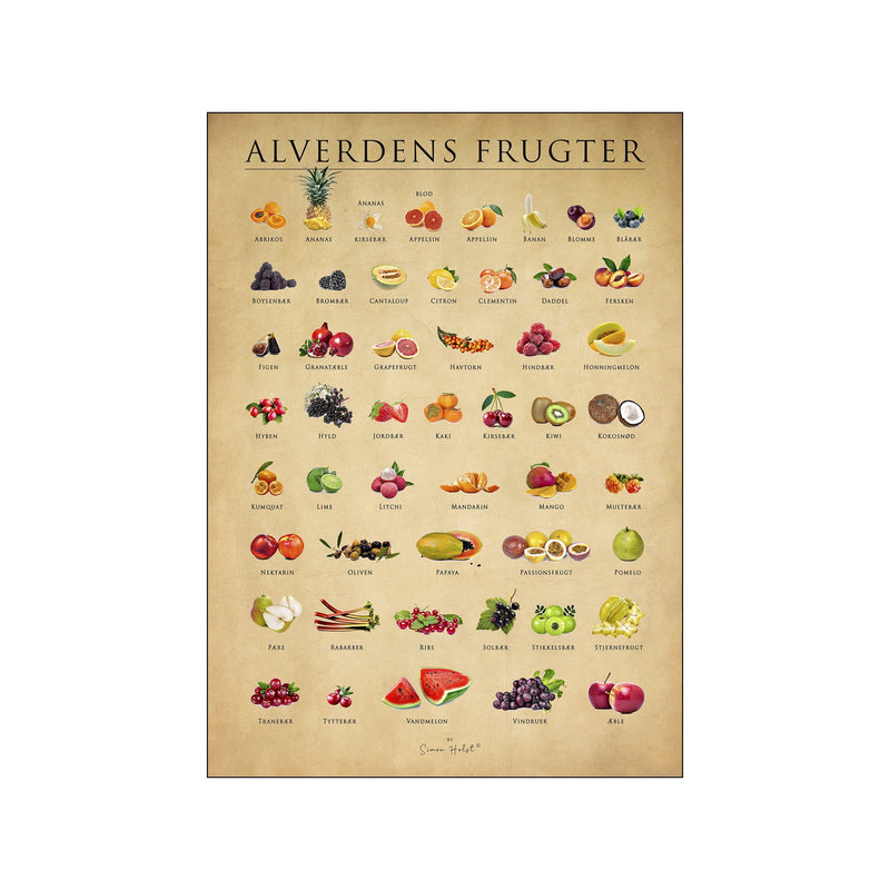 Alverdens frugter, papir — Art print by Simon Holst from Poster & Frame