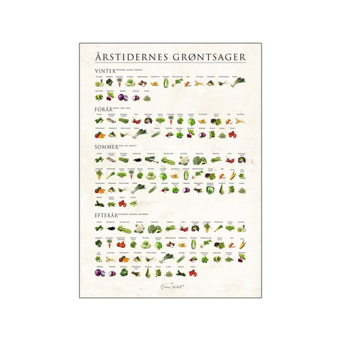 Årstidernes Grøntsager, sten — Art print by Simon Holst from Poster & Frame