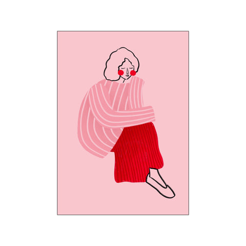 Pink and Red Line Lady