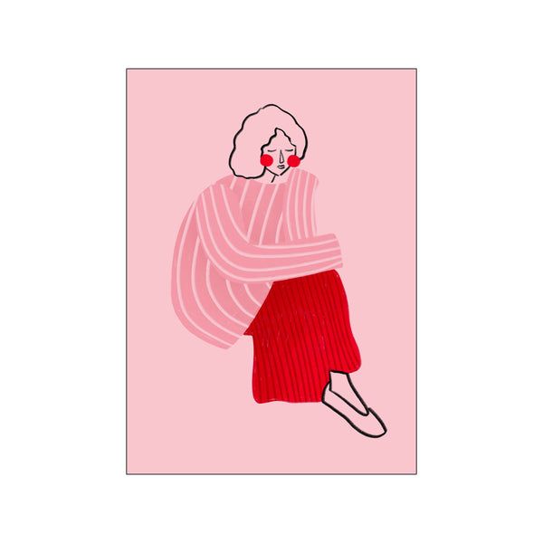 Pink and Red Line Lady — Art print by Bea Muller from Poster & Frame