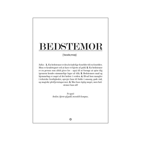 Bedstemor definition — Art print by Citatplakat from Poster & Frame