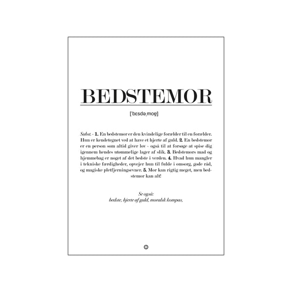 Bedstemor definition — Art print by Citatplakat from Poster & Frame