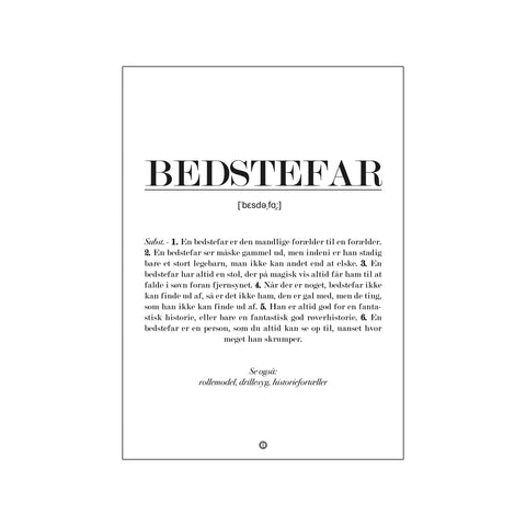 Bedstefar definition — Art print by Citatplakat from Poster & Frame