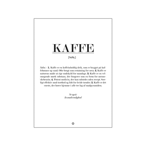 Kaffe definition — Art print by Citatplakat from Poster & Frame