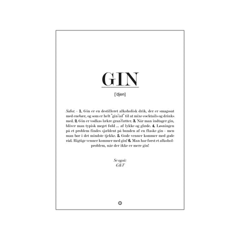 Gin definition — Art print by Citatplakat from Poster & Frame