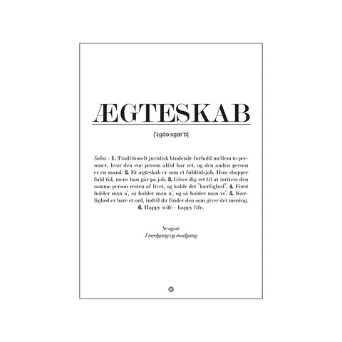 Ægteskab — Art print by Citatplakat from Poster & Frame