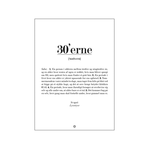 30'erne — Art print by Citatplakat from Poster & Frame