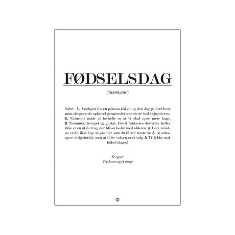 Fødselsdag — Art print by Citatplakat from Poster & Frame