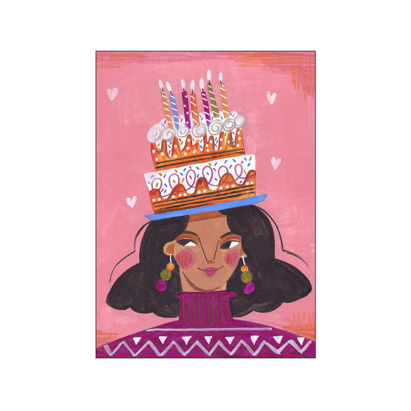 Woman with birthday cake — Art print by Caroline Bonne Müller from Poster & Frame