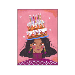 Woman with birthday cake — Art print by Caroline Bonne Müller from Poster & Frame