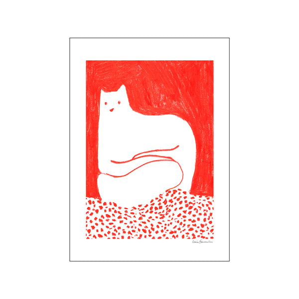 Cat in Red — Art print by The Poster Club x Cinzia Franceschini from Poster & Frame