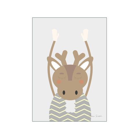 Concert in the arctic brown reindeer