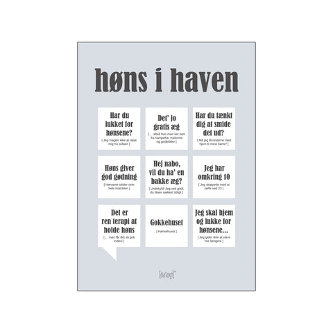 Høns i haven — Grå — Art print by Dialægt from Poster & Frame