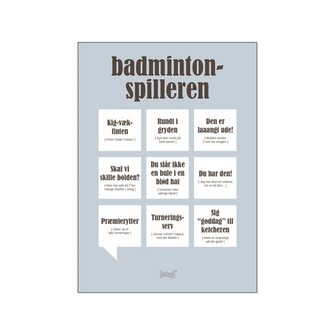 Badmintonspilleren — Grå — Art print by Dialægt from Poster & Frame