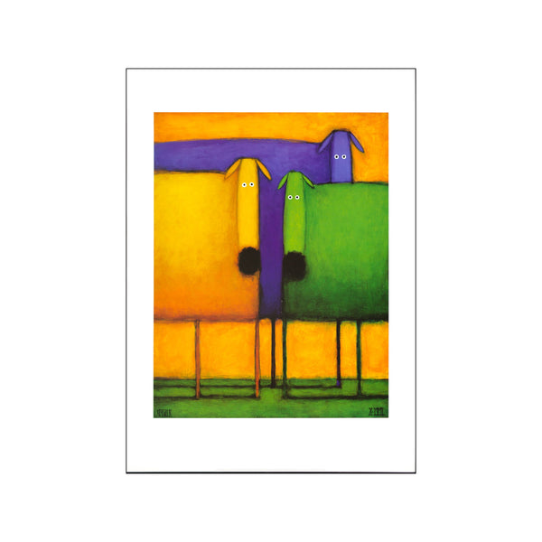 Yellow, green and purple dogs — Art print by Daniel Patrick Kessler from Poster & Frame