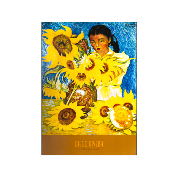 Muchacha con girasoles - Girl with Sunflowers — Art print by Diego Rivera from Poster & Frame