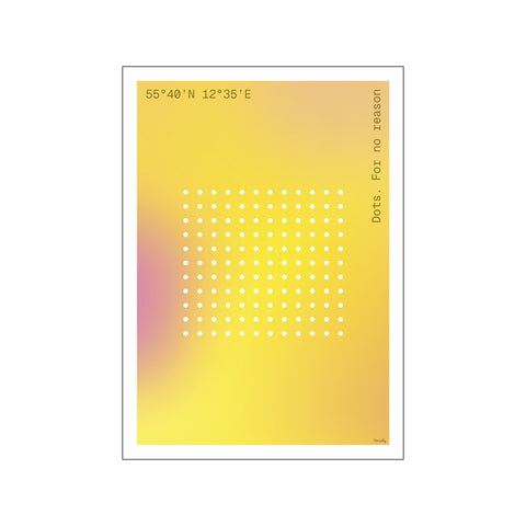 Dots. For no reason - yellow — Art print by Pincely from Poster & Frame