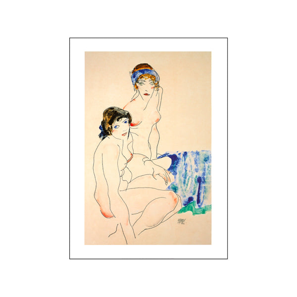 Two female nudes by the water — Art print by Egon Schiele from Poster & Frame