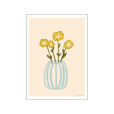 Yellow Flowers in a Blue Vase — Art print by Engberg Studio from Poster & Frame