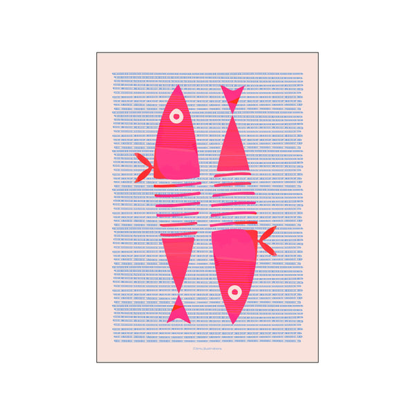 Fishes, pink — Art print by Fōmu illustrations from Poster & Frame