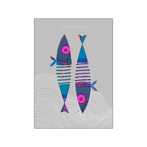 Fishes, multicolor — Art print by Fōmu illustrations from Poster & Frame