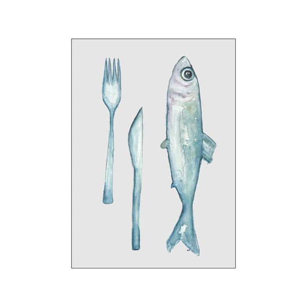 Fisk med kniv og gaffel — Art print by Svenningsen Møller Design from Poster & Frame