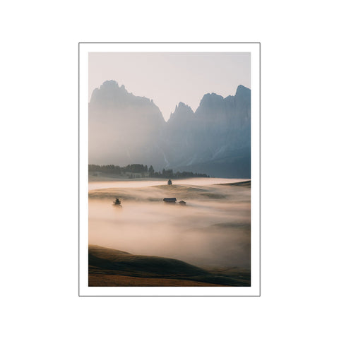 Foggy Mountains - White border — Art print by Daniel S. Jensen from Poster & Frame