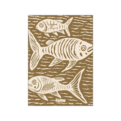 Fishes Lino Gold — Art print by Fōmu illustrations from Poster & Frame