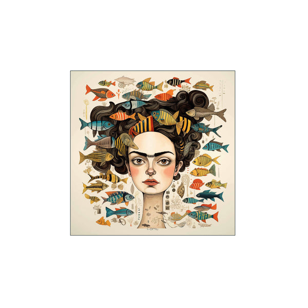 Frida Kahlo Fish — Art print by Fōmu illustrations from Poster & Frame