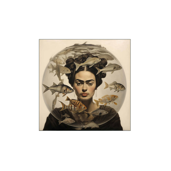 Frida Kahlo Glassbowl Fish — Art print by Fomu Illustrations from Poster & Frame