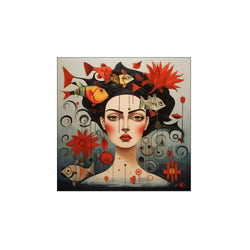 Frida Kahlo Red Fishes — Art print by Fōmu illustrations from Poster & Frame