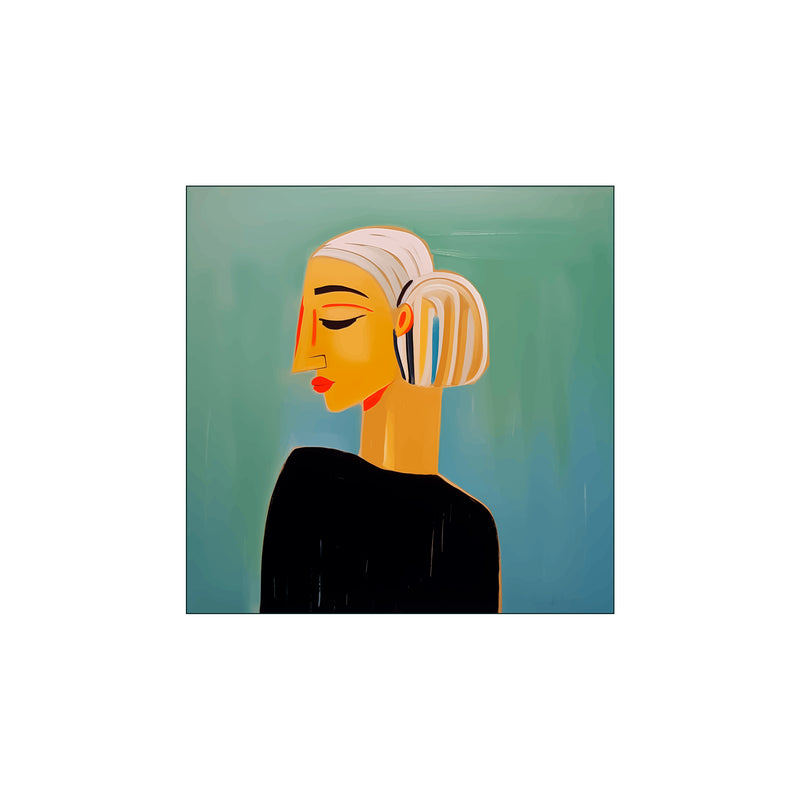 Grey haired woman — Art print by Fōmu illustrations from Poster & Frame