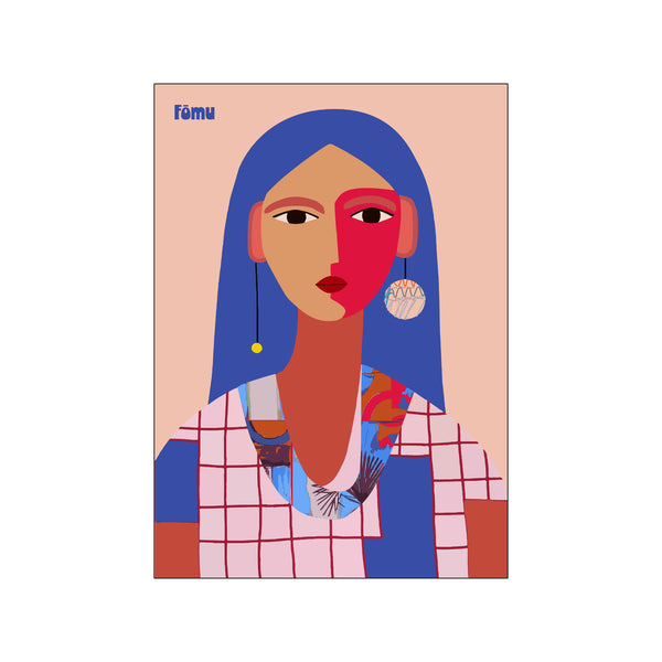 Woman Blue Hair — Art print by Fomu Illustrations from Poster & Frame