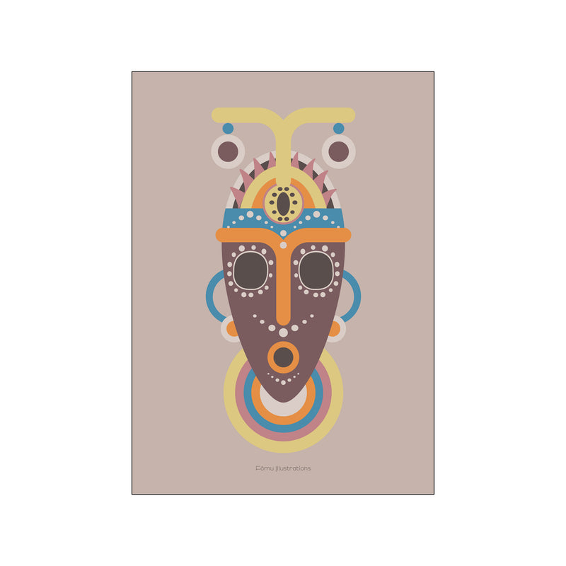 African mask - brown — Art print by Fōmu illustrations from Poster & Frame