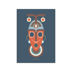 African mask - blue — Art print by Fōmu illustrations from Poster & Frame