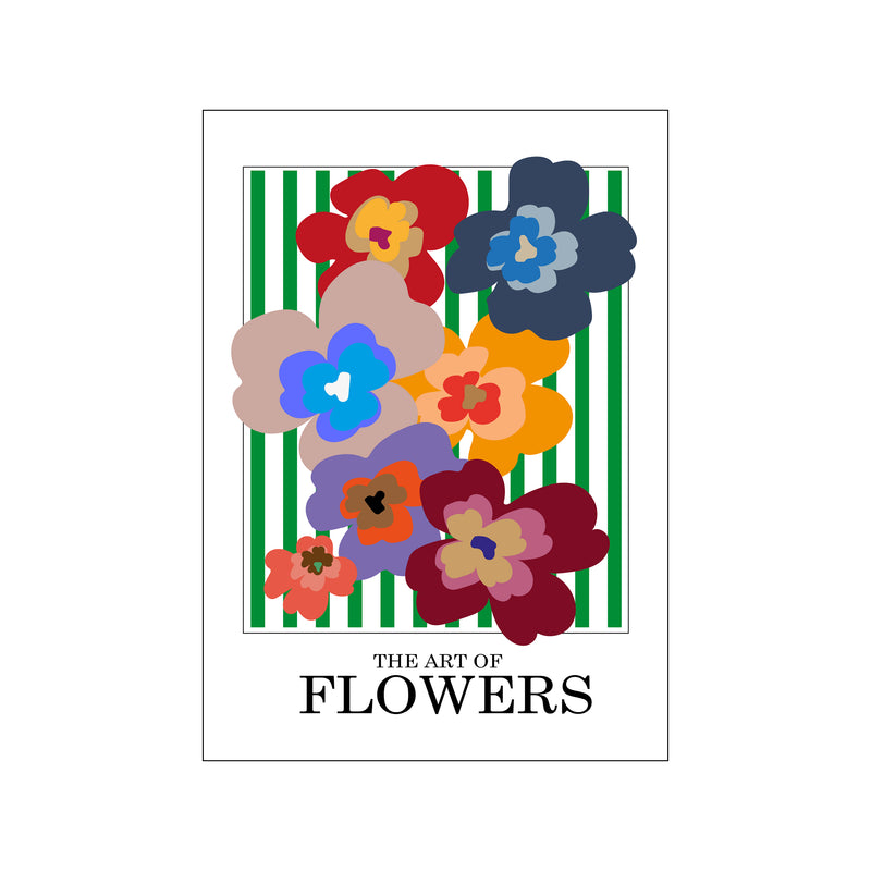 The Art Of Flowers Green Stripe — Art print by Frances Collett from Poster & Frame