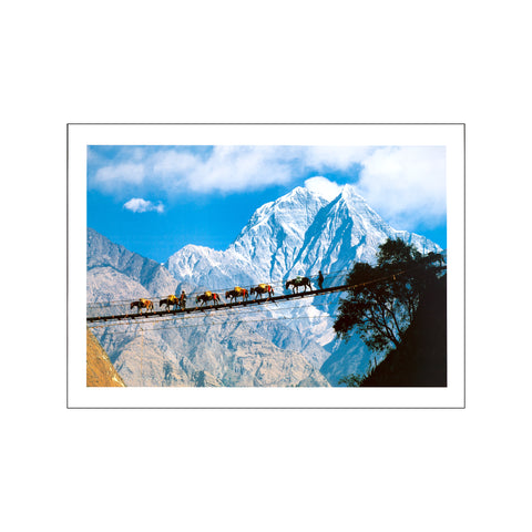 Pont suspendu au-dessus de Kali Gandaki, Anapurna, Nepal — Art print by Franck Guiziou from Poster & Frame