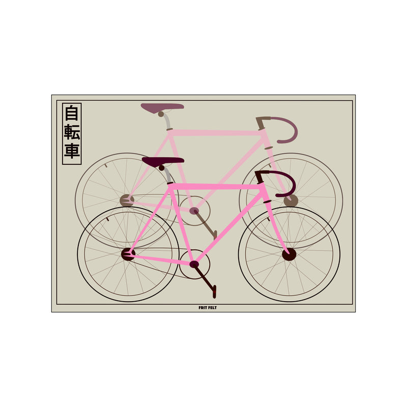 Cykel, Pink — Art print by FritFelt from Poster & Frame