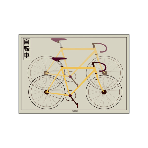 Cykel, Yellow — Art print by FritFelt from Poster & Frame